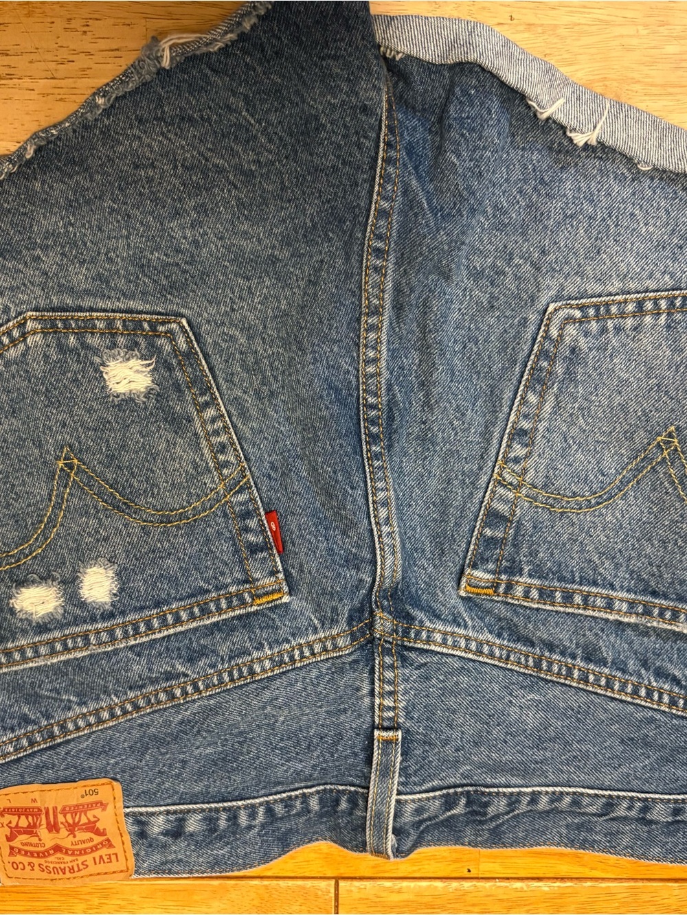 Levi's Light Blue Distressed Denim Jean Shorts